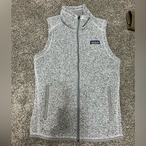 Patagonia Better Sweater Vest Heathered Gray Birch White Womens Size XS EUC